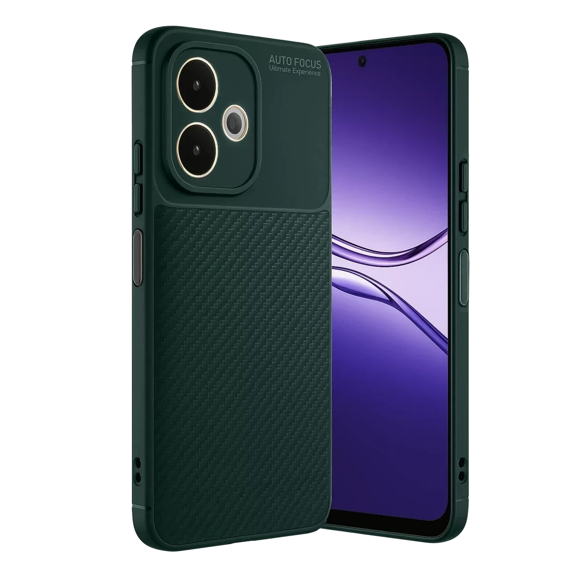 Newface Oppo A5 Pro 4G Kılıf Auto Focus Karbon Kapak - Koyu Yeşil