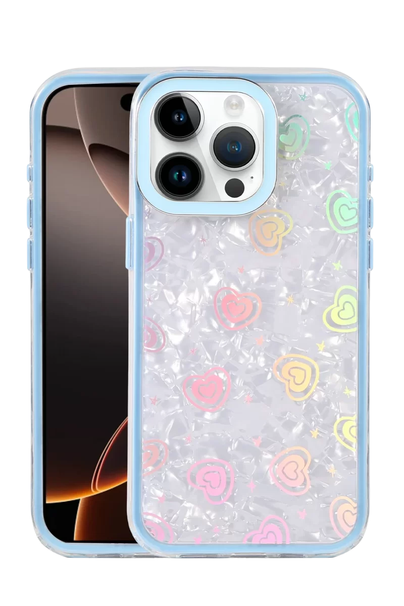 Newface Apple iPhone 15 Pro Max Lumi Desenli Kapak - Mavi