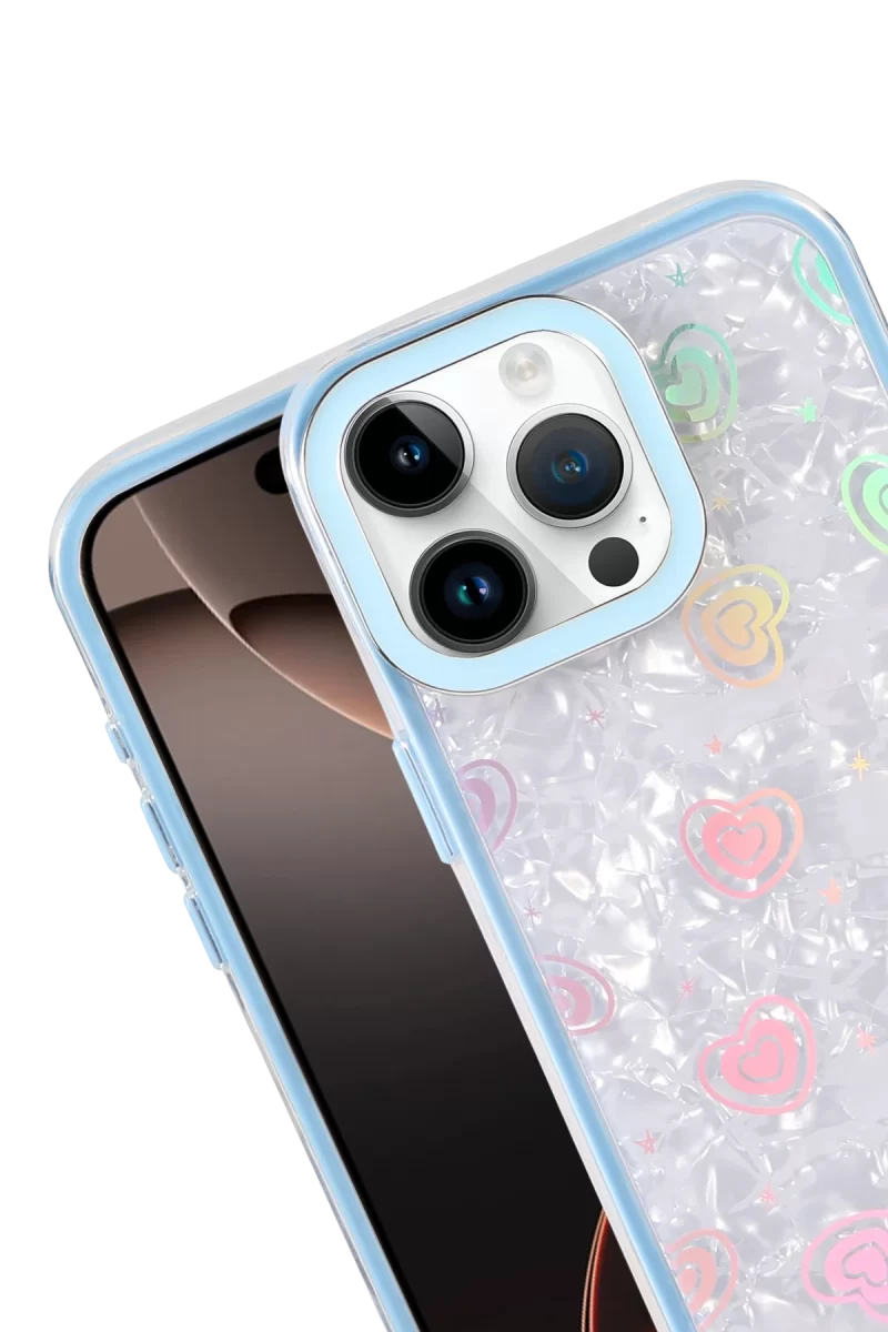 Newface Apple iPhone 15 Pro Max Lumi Desenli Kapak - Mavi