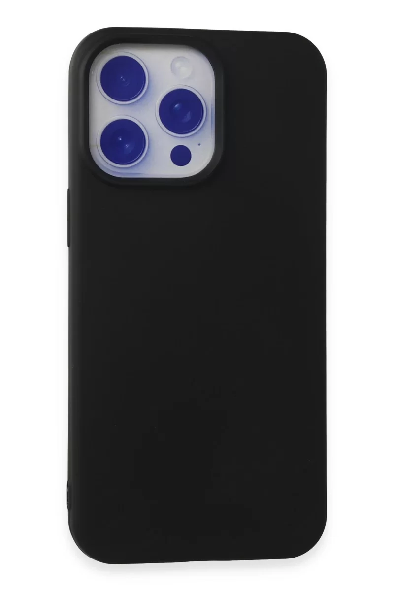 Newface Apple iPhone 15 Pro Max Kılıf Nano içi Kadife Silikon - Siyah