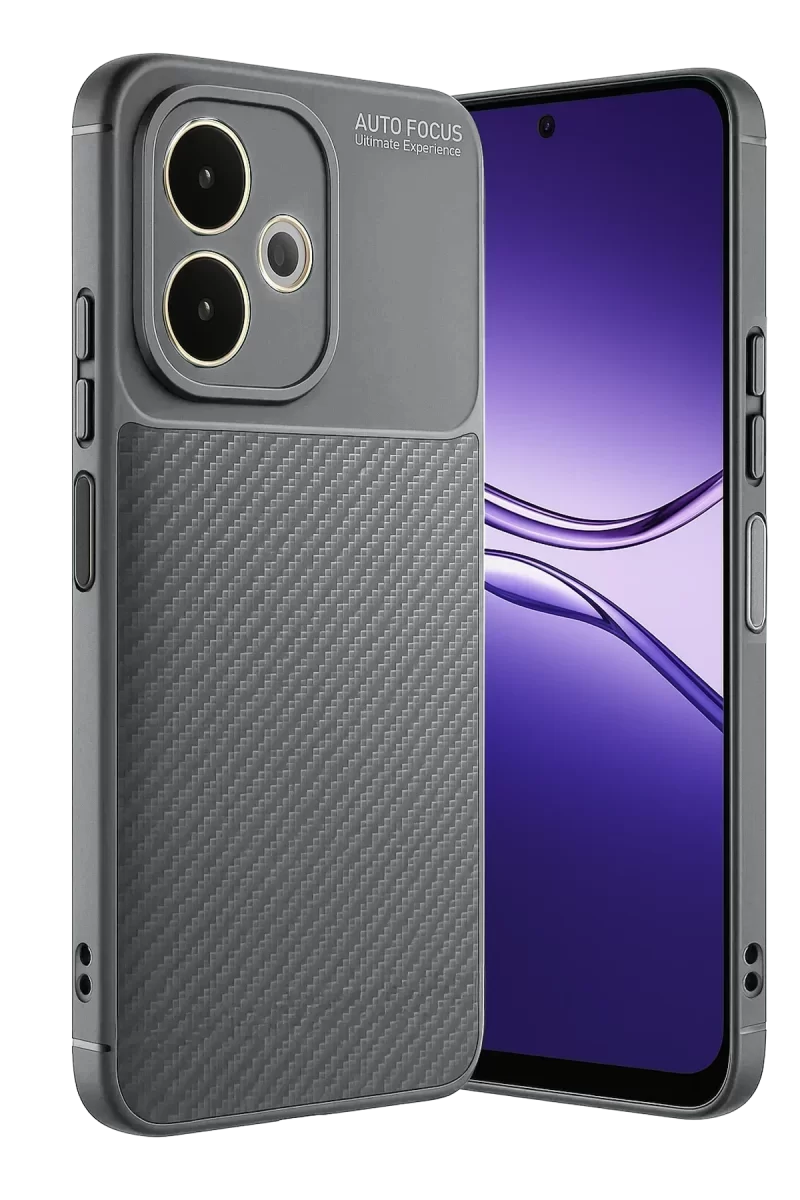 Newface Oppo A5 Pro 4G Kılıf Auto Focus Karbon Kapak - Gri