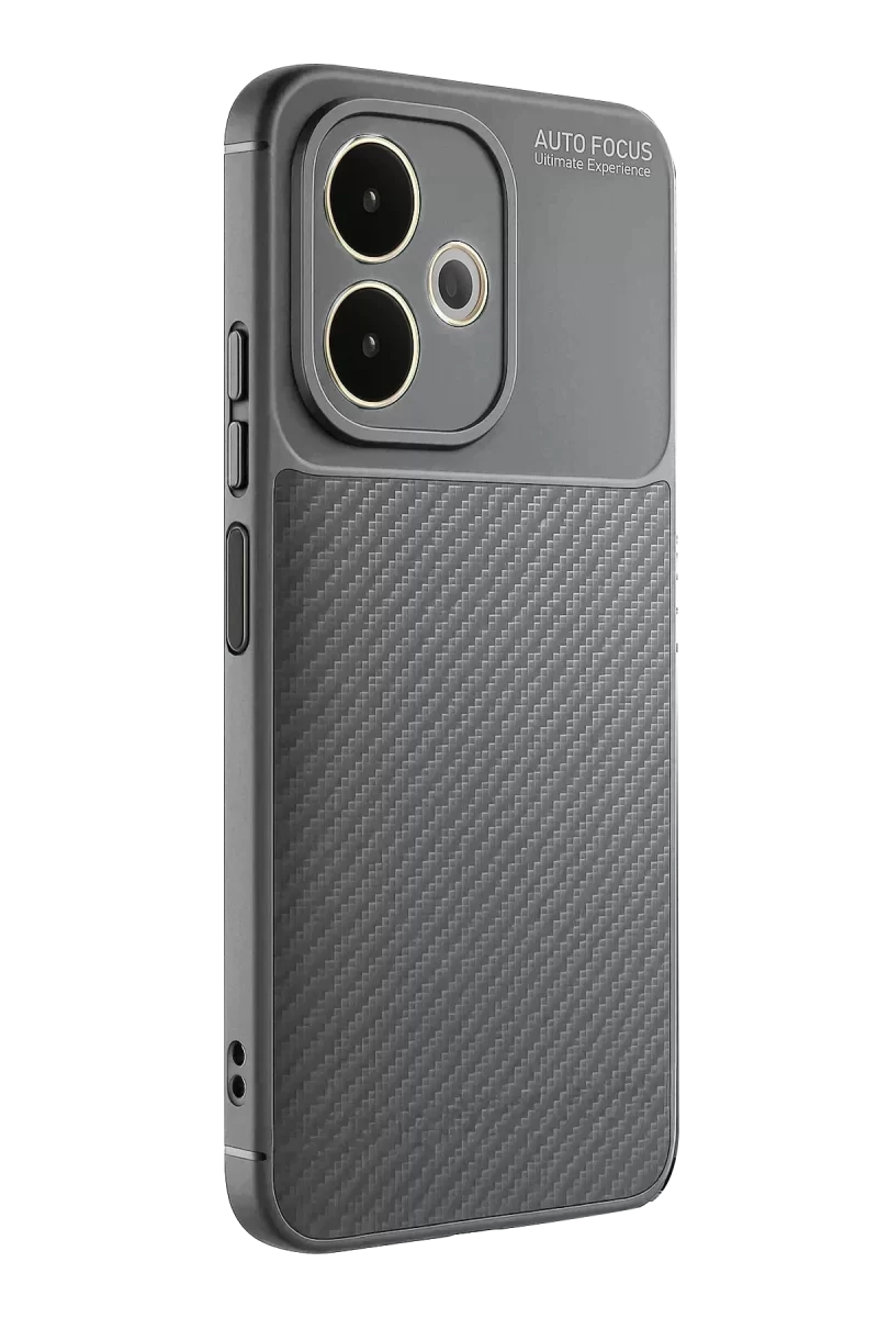 Newface Oppo A5 Pro 4G Kılıf Auto Focus Karbon Kapak - Gri