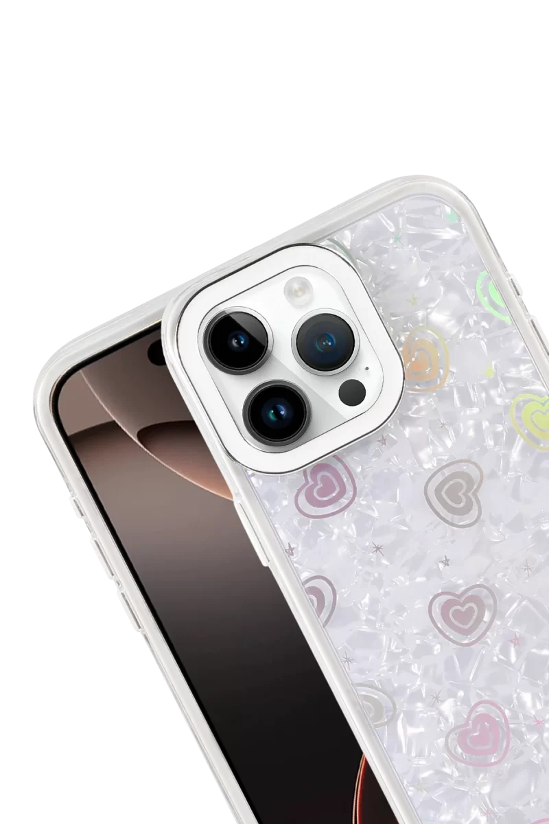 Newface Apple iPhone 16 Pro Max Lumi Desenli Kapak - Beyaz