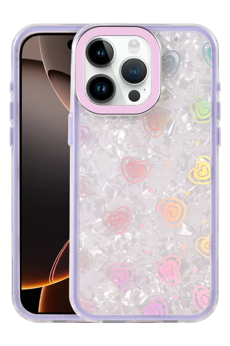 Newface Apple iPhone 16 Pro Max Lumi Desenli Kapak - Mor