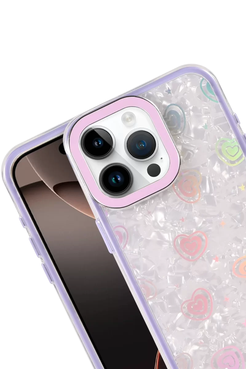 Newface Apple iPhone 16 Pro Max Lumi Desenli Kapak - Mor