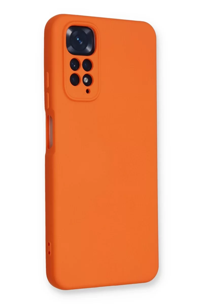 Newface Xiaomi Redmi Note 11 Kılıf Nano içi Kadife Silikon - Turuncu