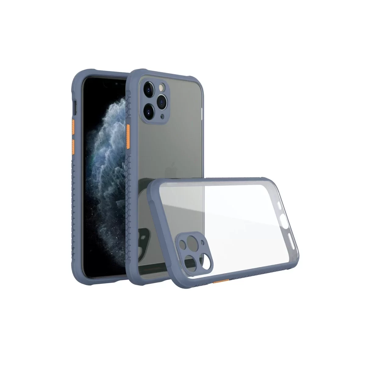 Newface Apple iPhone 11 Pro Max Kılıf Miami Şeffaf Silikon - Gri
