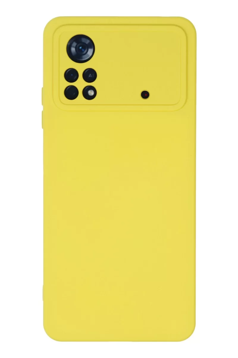 Newface Xiaomi Poco X4 Pro 5G Kılıf Nano içi Kadife Silikon - Sarı