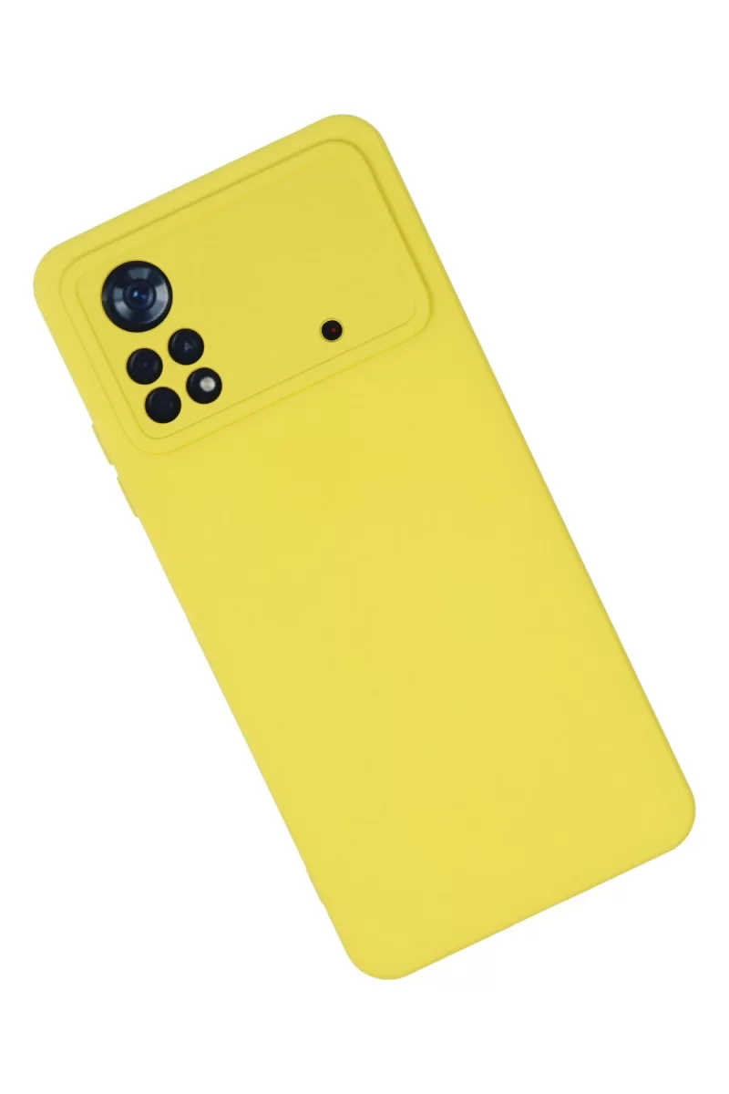 Newface Xiaomi Poco X4 Pro 5G Kılıf Nano içi Kadife Silikon - Sarı