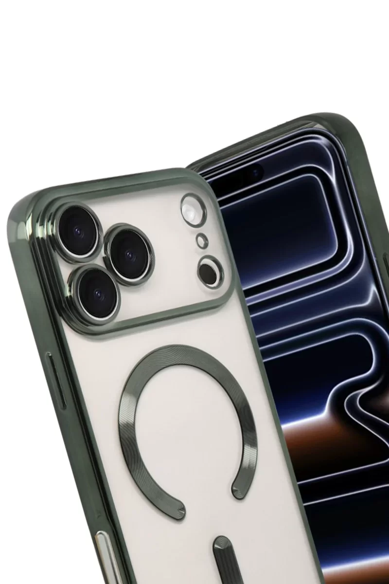 Newface Apple iPhone 17 Pro Max Kross Magneticsafe Kapak - Koyu Yeşil