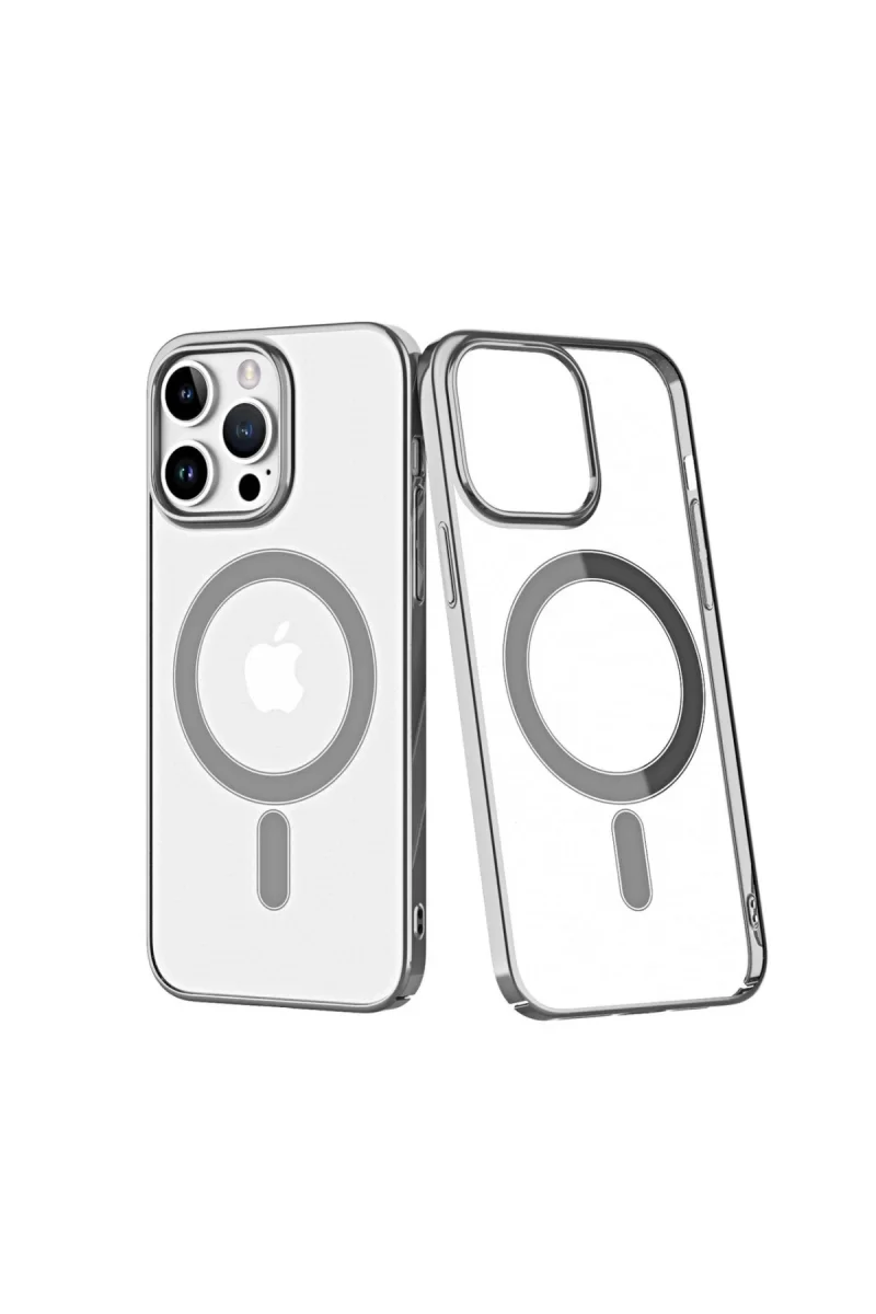 Newface Apple iPhone 14 Pro Kılıf Element Magneticsafe Sert Kapak - Gümüş