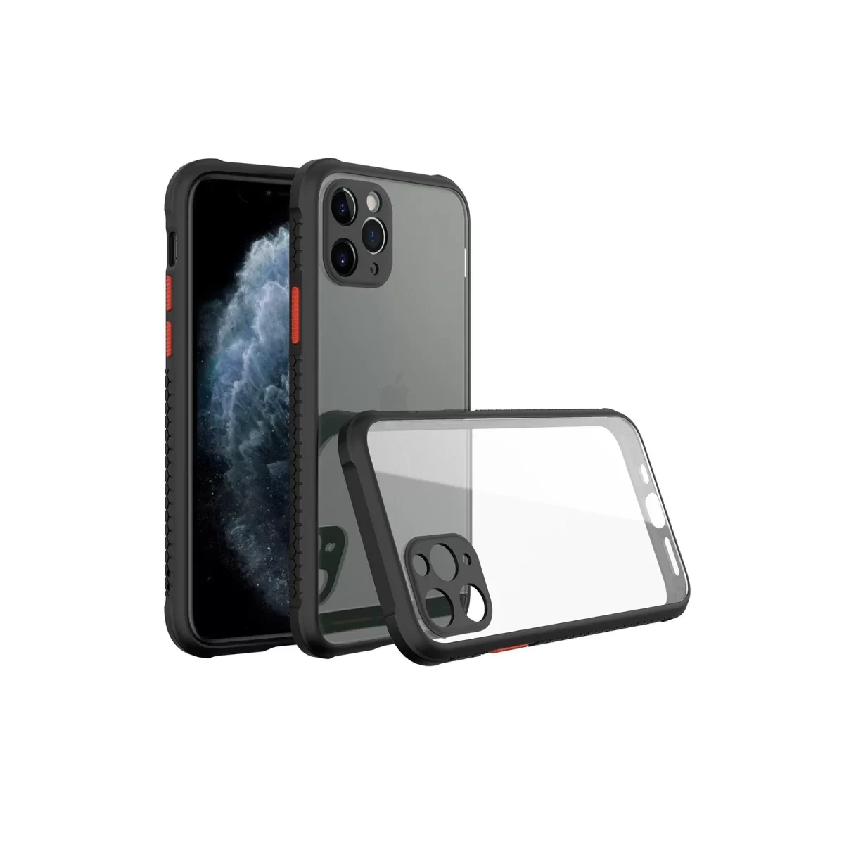 Newface Apple iPhone 11 Pro Kılıf Miami Şeffaf Silikon - Siyah