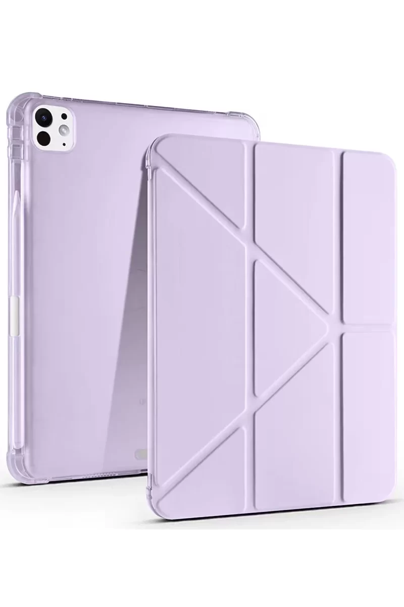 Newface Apple iPad Air 13 (2024) Kılıf Kalemlikli Mars Tablet Kılıfı - Lila