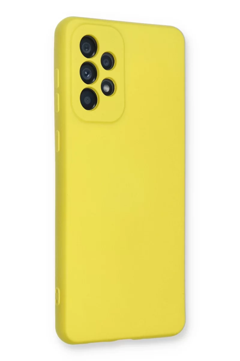 Newface Samsung Galaxy A73 5G Kılıf Nano içi Kadife Silikon - Sarı
