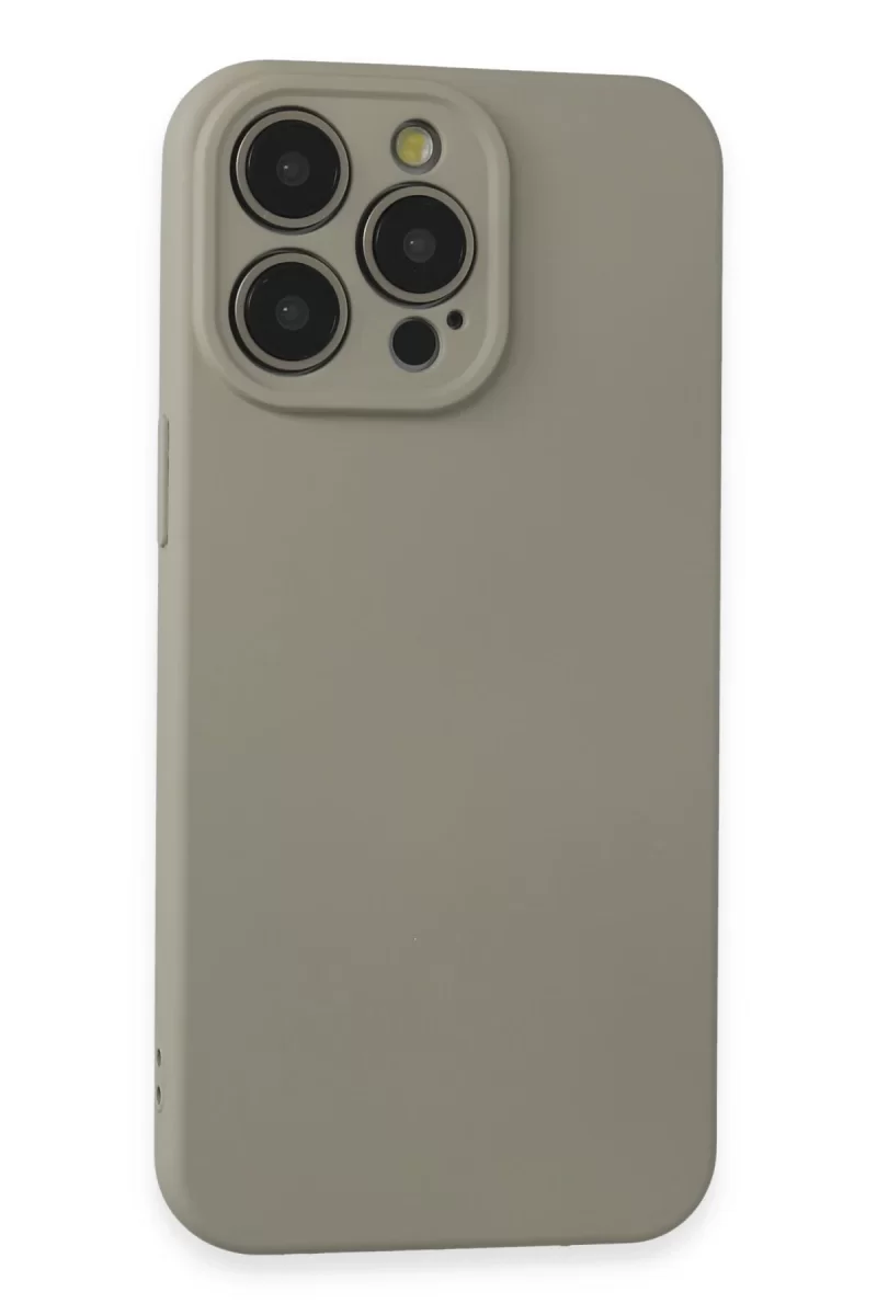 Newface Apple iPhone 15 Pro Max Kılıf Nano içi Kadife Silikon - Beyaz Titanyum
