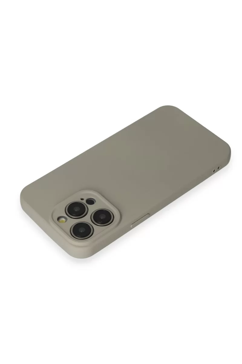 Newface Apple iPhone 15 Pro Max Kılıf Nano içi Kadife Silikon - Beyaz Titanyum