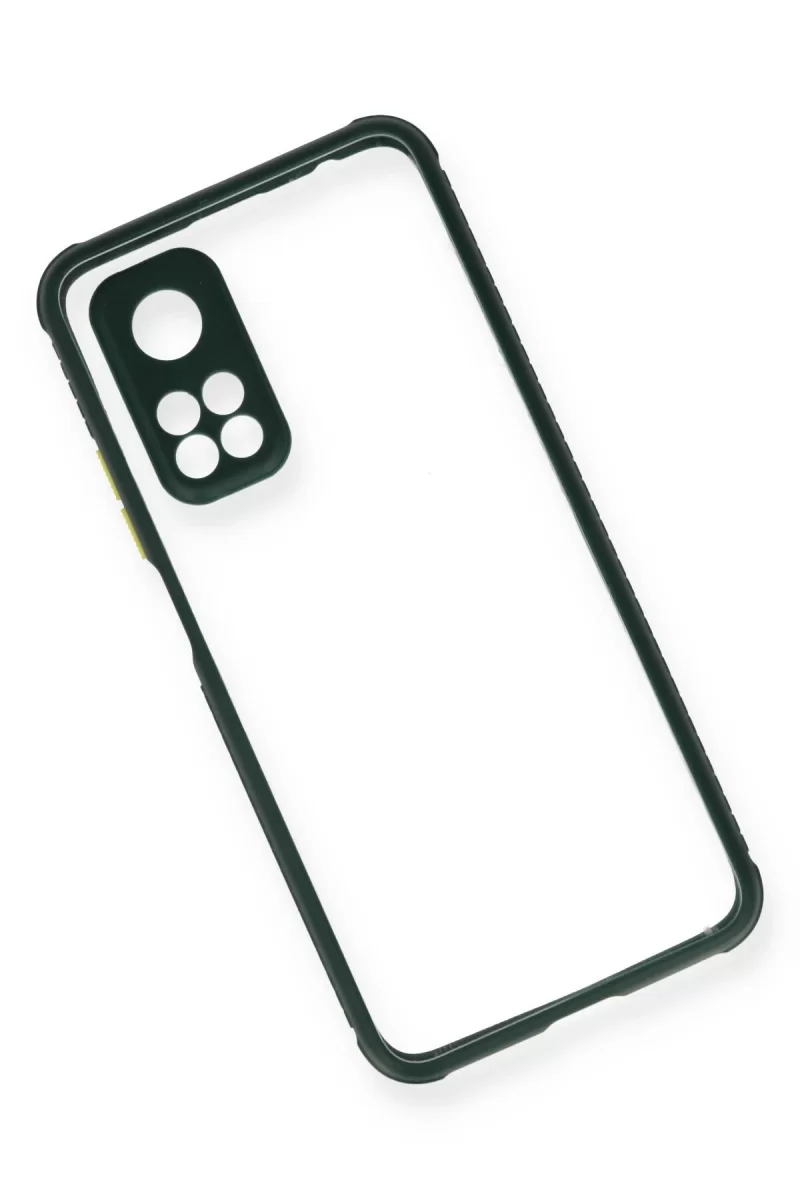 Newface Xiaomi Mi 10T Pro Kılıf Miami Şeffaf Silikon - Koyu Yeşil