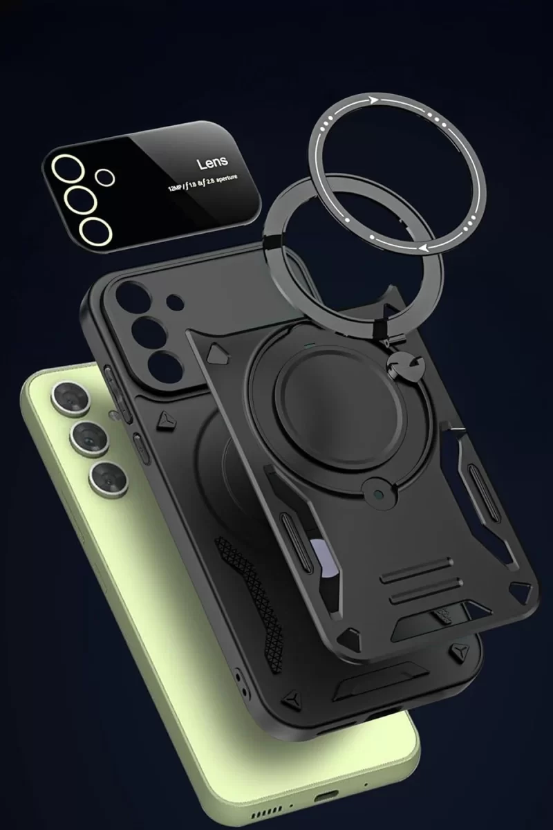 Newface Samsung Galaxy S24 FE Kılıf Joy Lens Standlı Kapak - Mor