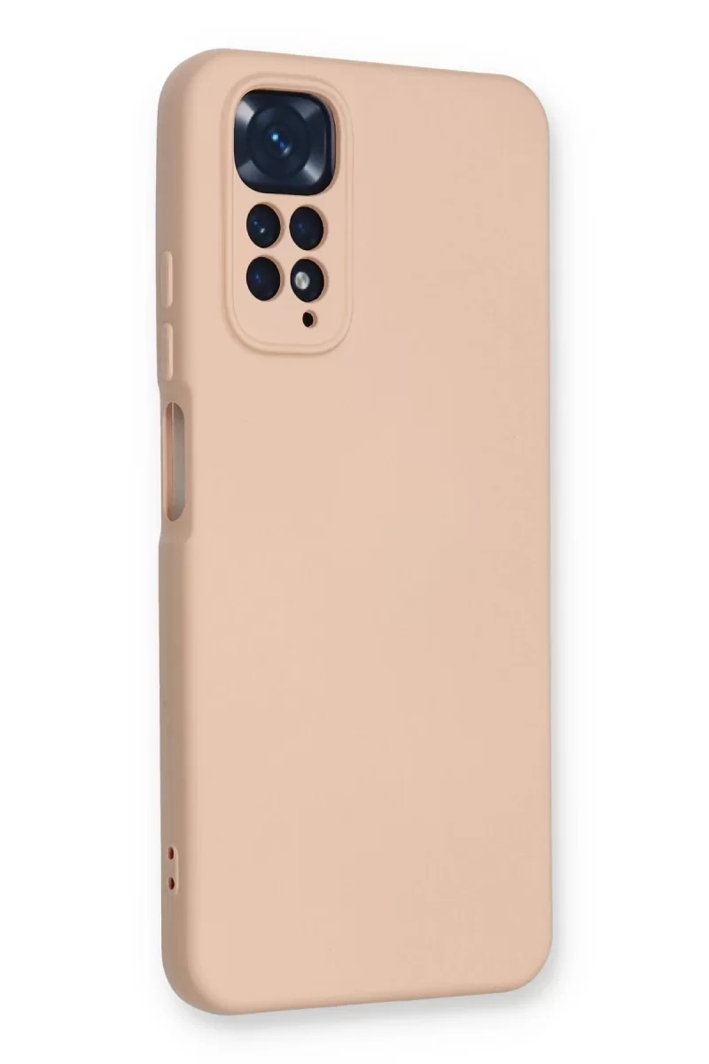 Newface Xiaomi Redmi Note 11 Kılıf Nano içi Kadife Silikon - Pudra