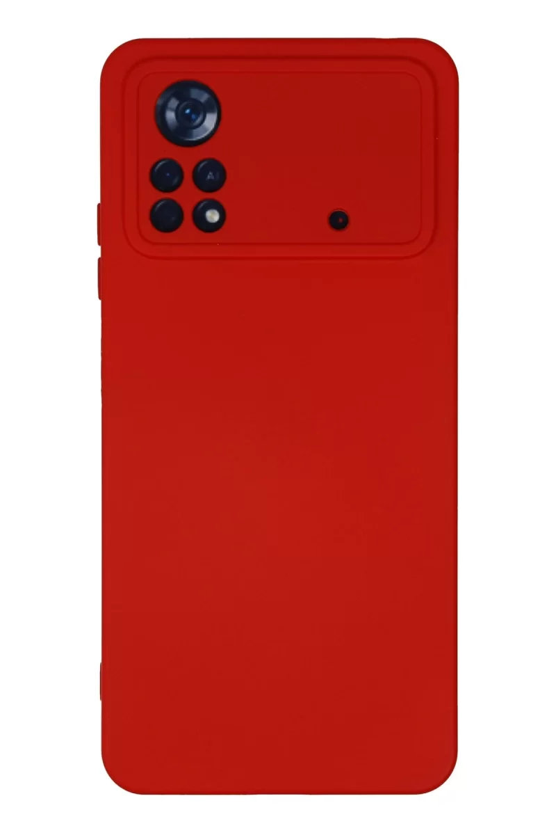 Newface Xiaomi Poco X4 Pro 5G Kılıf Nano içi Kadife Silikon - Kırmızı
