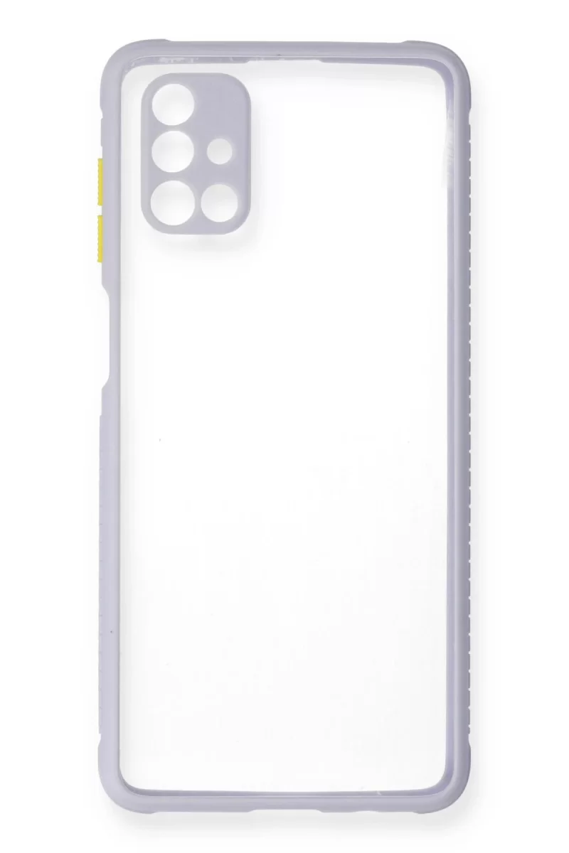 Newface Samsung Galaxy M51 Kılıf Miami Şeffaf Silikon - Lila