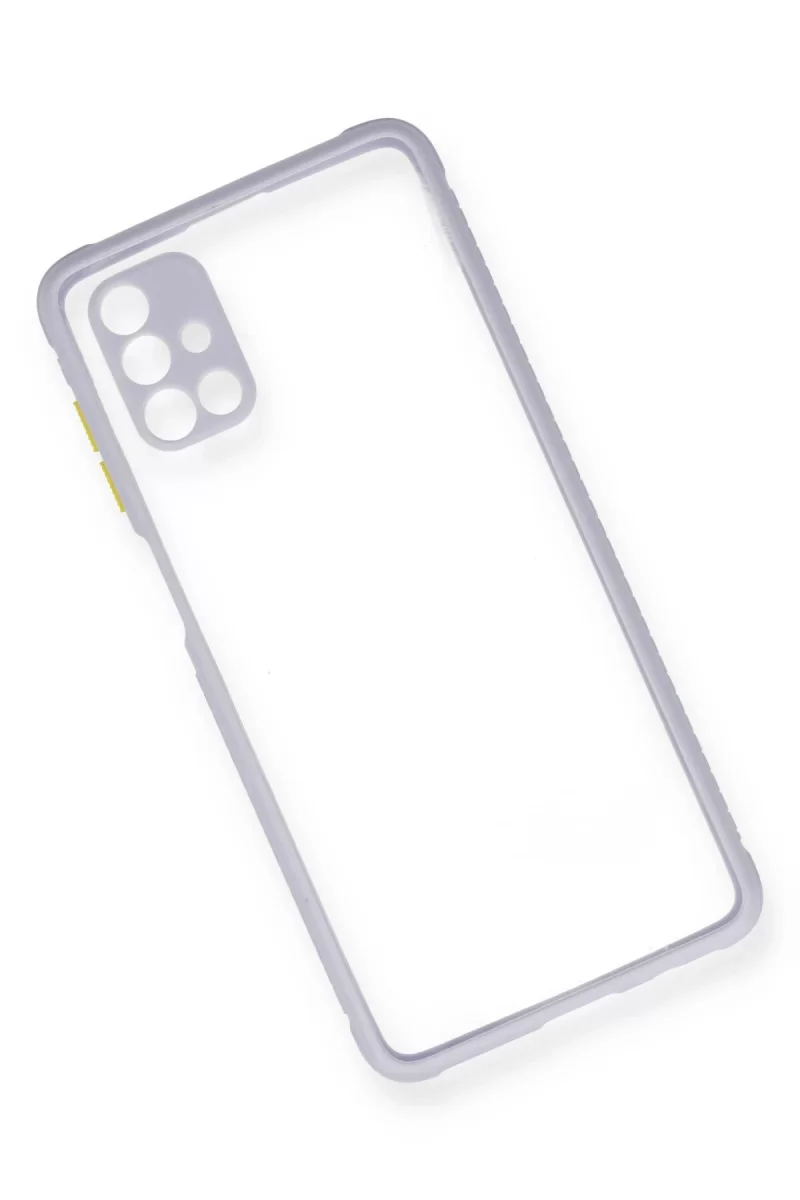 Newface Samsung Galaxy M51 Kılıf Miami Şeffaf Silikon - Lila