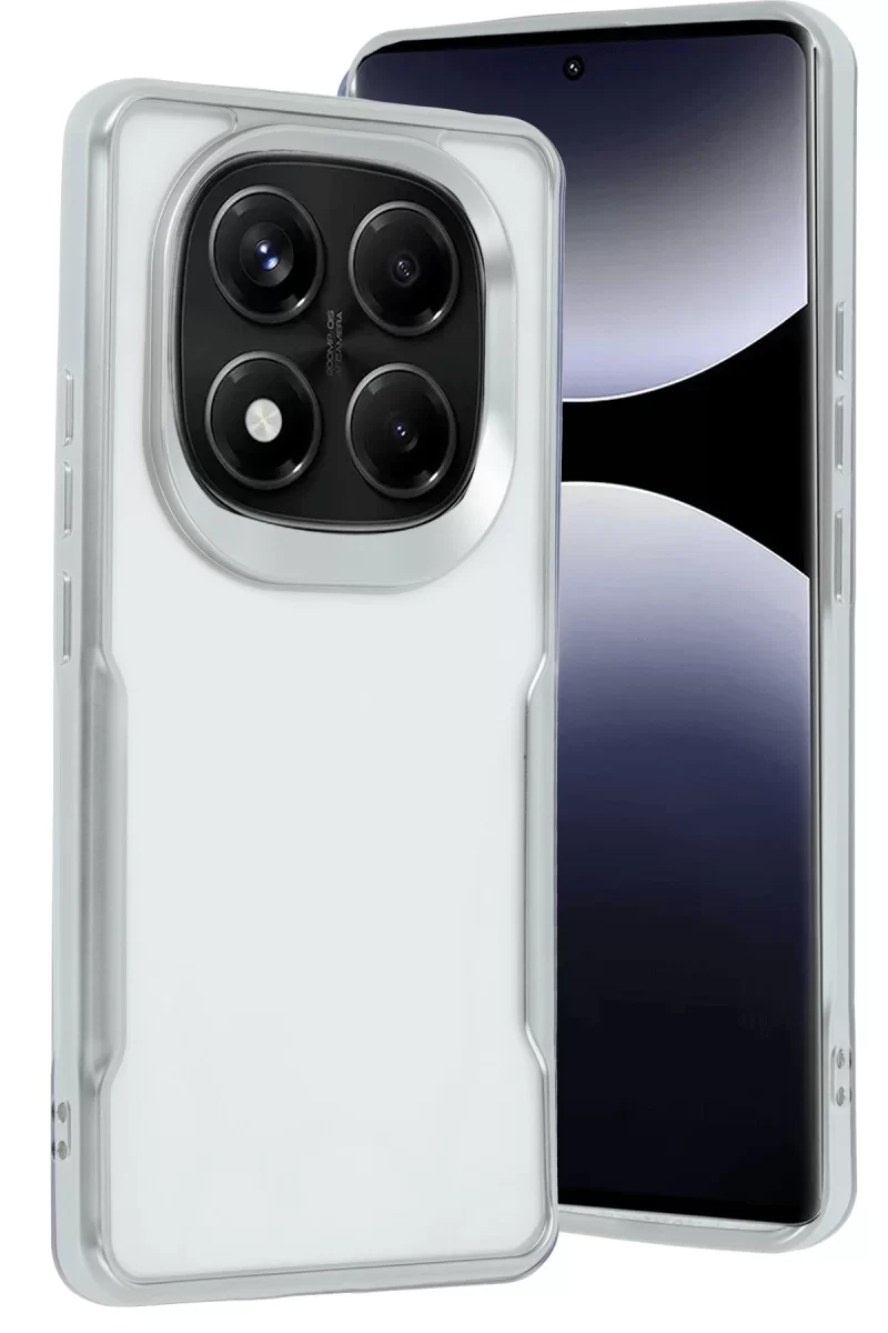 Newface Xiaomi Redmi Note 14 Pro 4G Kılıf Boyi Silikon Kapak - Gümüş