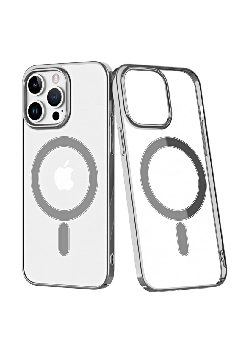 Newface Apple iPhone 14 Pro Max Kılıf Element Magneticsafe Sert Kapak - Gümüş