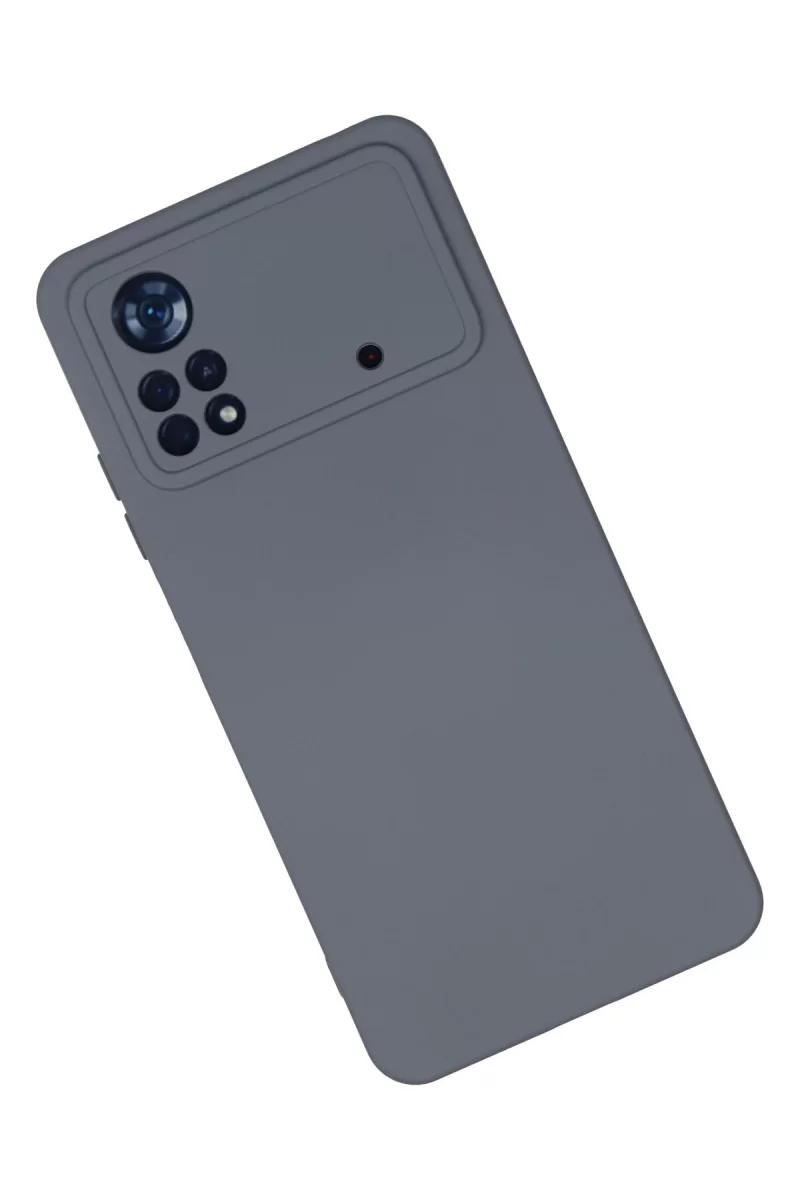 Newface Xiaomi Poco X4 Pro 5G Kılıf Nano içi Kadife Silikon - Gri
