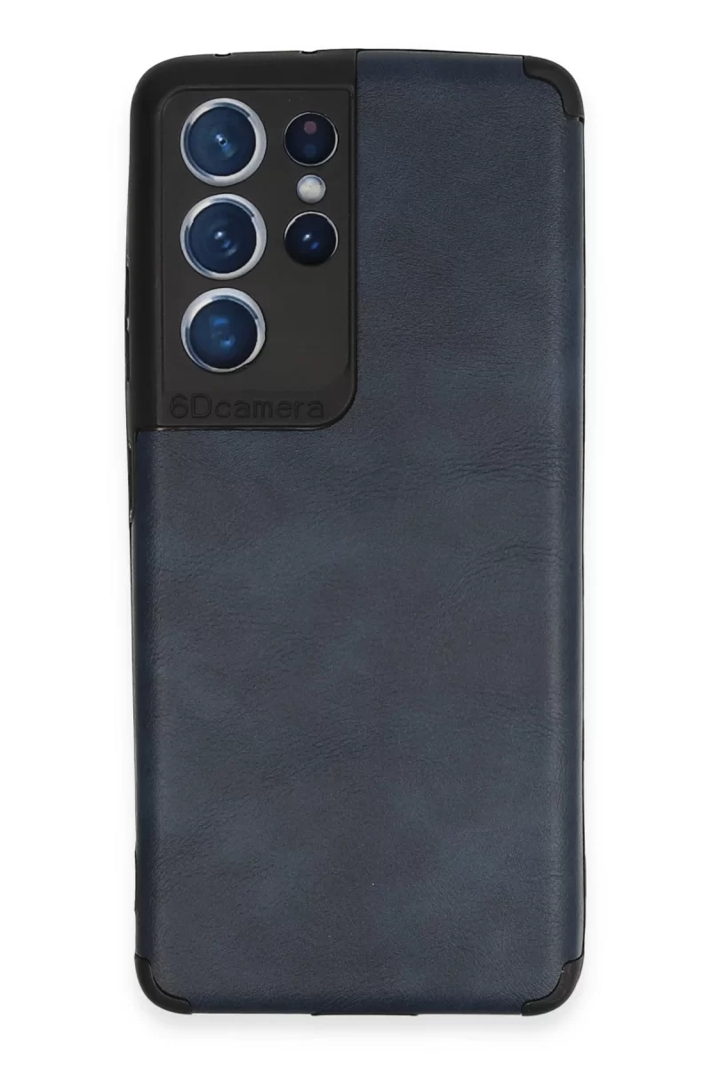 Newface Samsung Galaxy S21 Ultra Kılıf Loop Deri Silikon - Lacivert