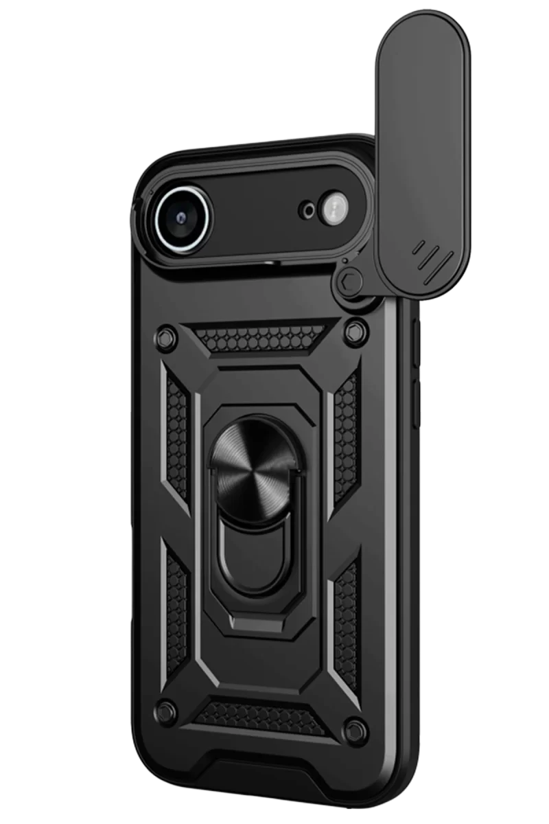 Newface Apple iPhone 17 Air Pars Lens Yüzüklü Silikon - Siyah