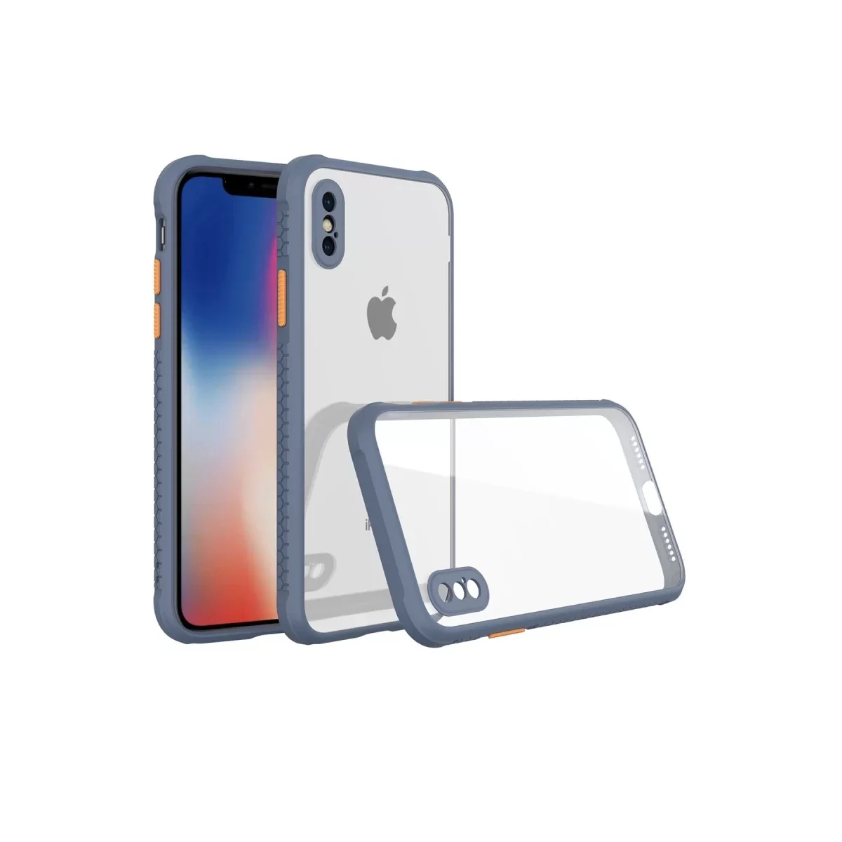 Newface Apple iPhone XS Max Kılıf Miami Şeffaf Silikon - Gri