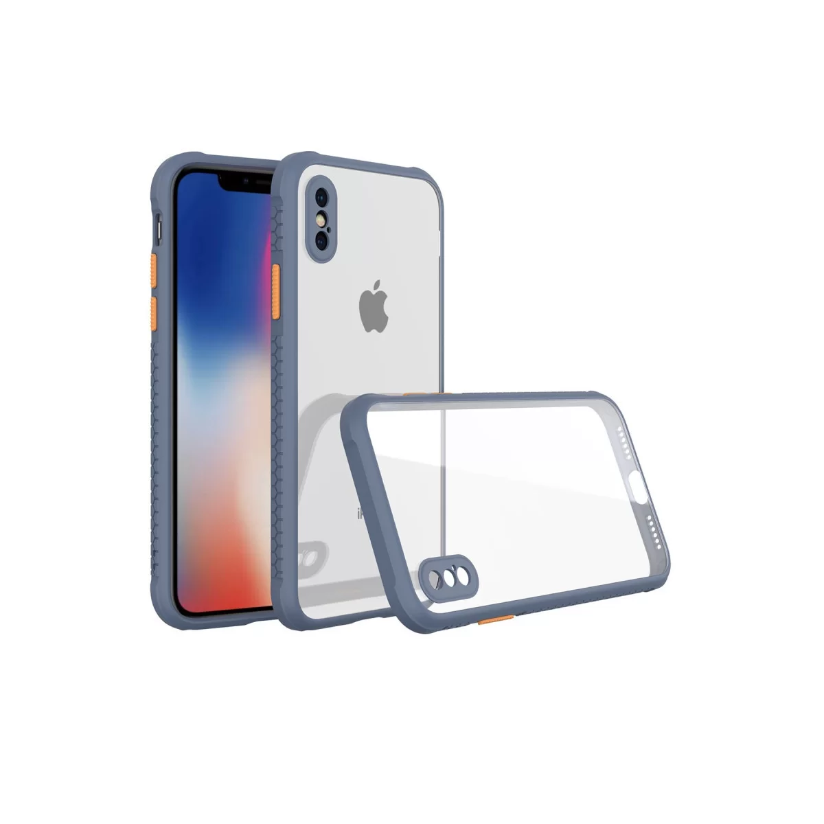 Newface Apple iPhone XS Max Kılıf Miami Şeffaf Silikon - Gri