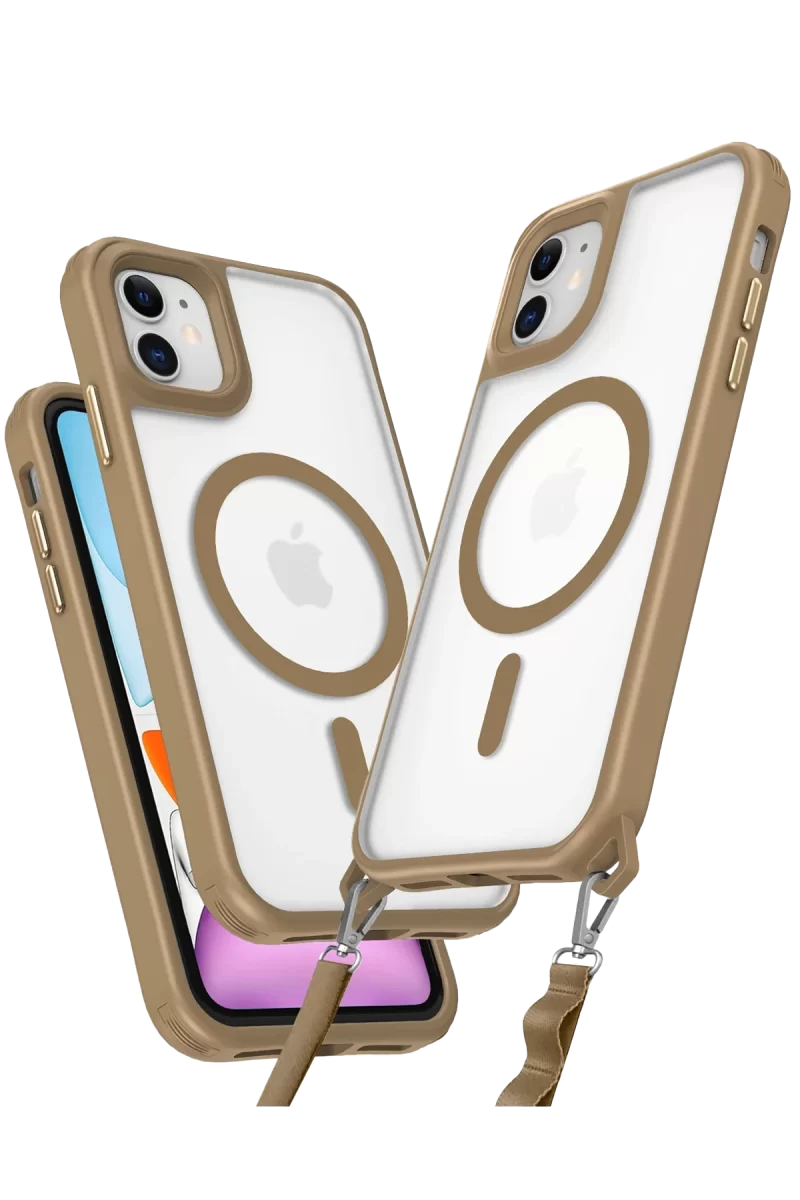 Newface Apple iPhone 11 Kılıf Enka Magsafe Silikon Kılıf - Desert