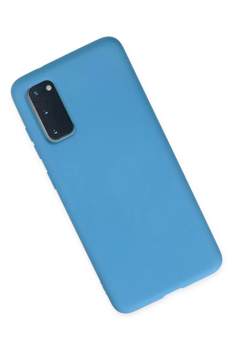 Newface Samsung Galaxy S20 Kılıf Nano içi Kadife Silikon - Mavi