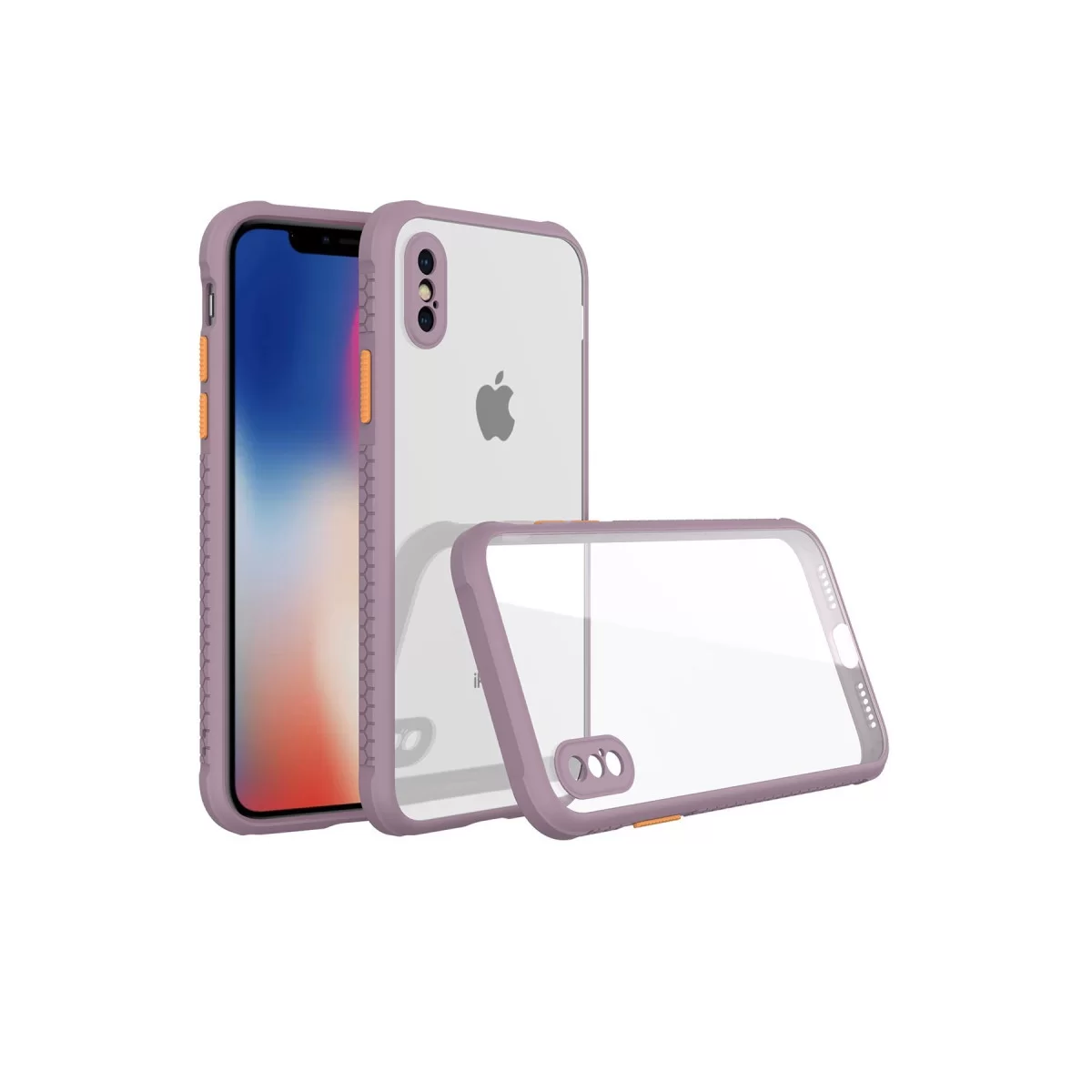 Newface Apple iPhone XS Max Kılıf Miami Şeffaf Silikon - Açık Mor