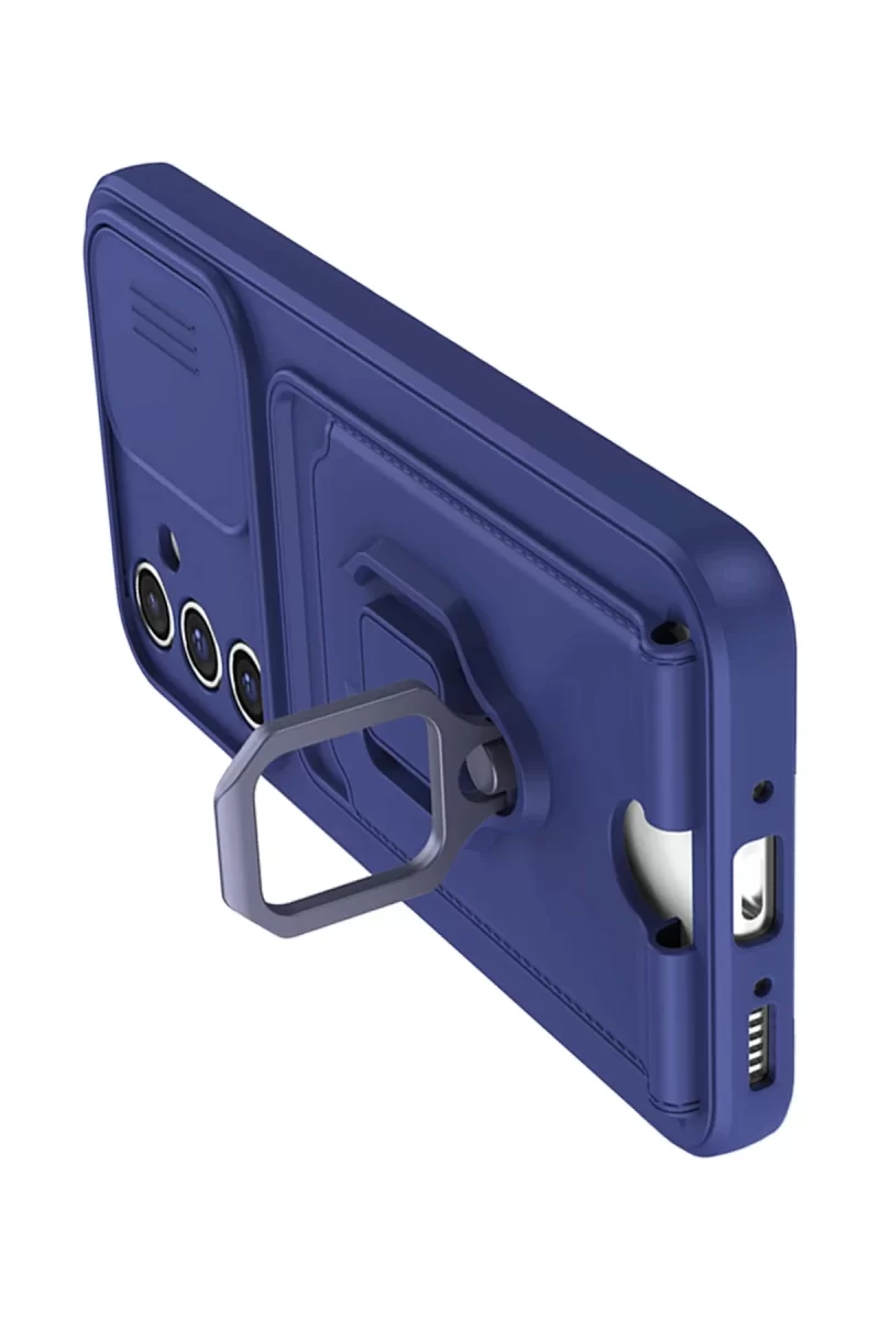 Newface Samsung Galaxy A56 Kılıf Zuma Kartvizitli Yüzüklü Silikon - Lacivert