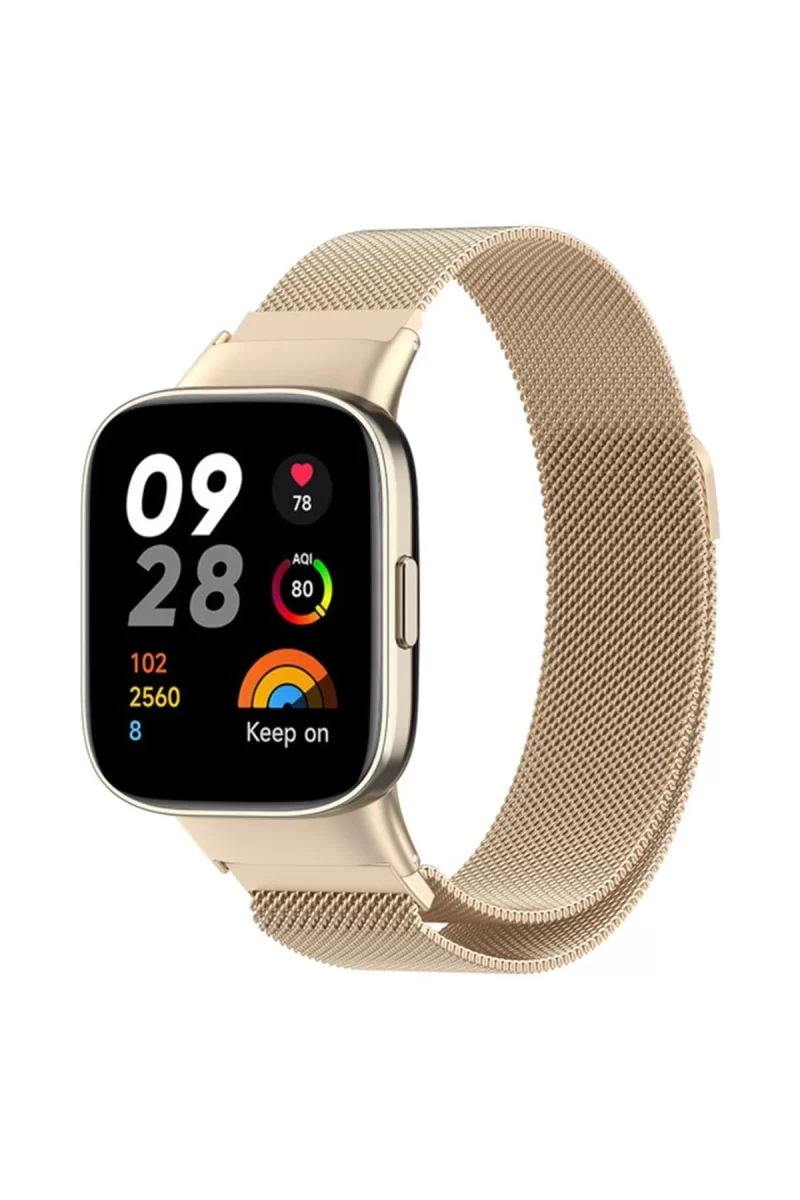 Newface Xiaomi Redmi Watch 3 Metal Mıknatıslı Kordon - Metalik Gold