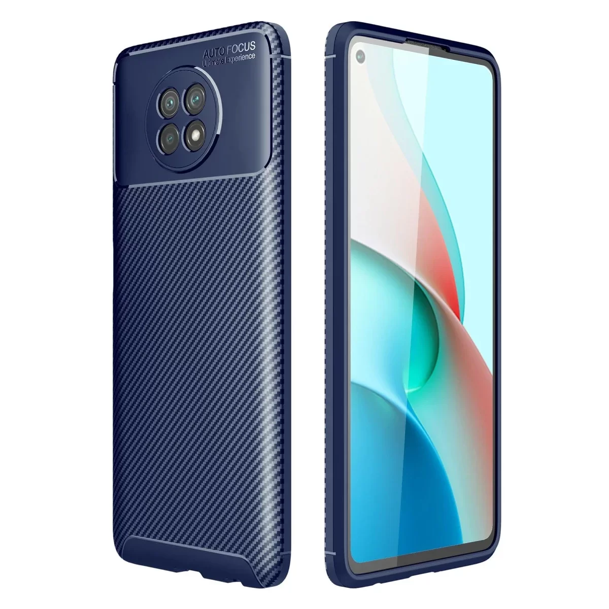 Newface Xiaomi Redmi Note 9 5G Kılıf Auto Focus Karbon Kapak - Lacivert