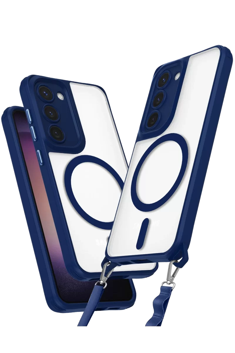Newface Samsung Galaxy S23 Kılıf Enka Magsafe Silikon Kılıf - Lacivert
