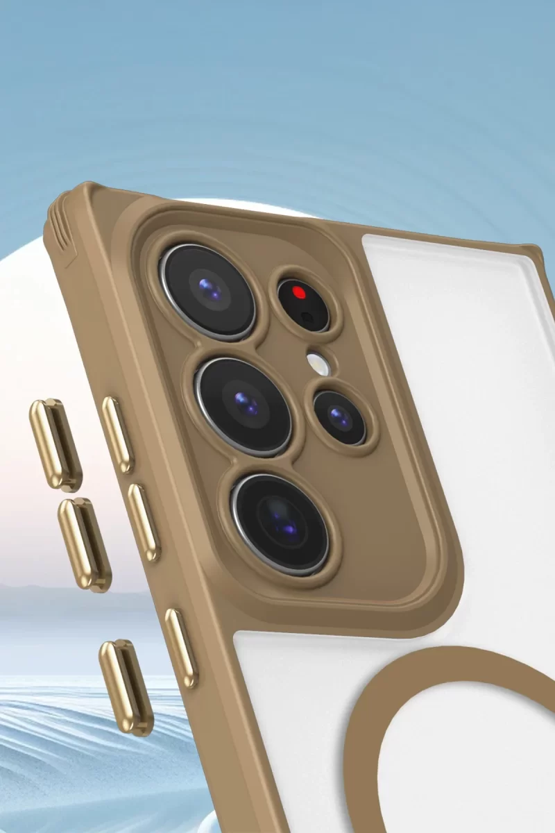 Newface Samsung Galaxy S24 Ultra Kılıf Enka Magsafe Silikon Kılıf - Titan Gri