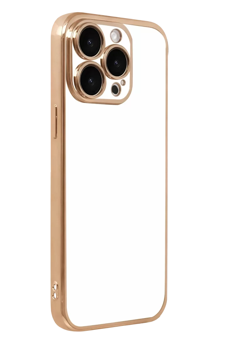Newface Apple iPhone 15 Pro Max Razer Lensli Silikon - Gold