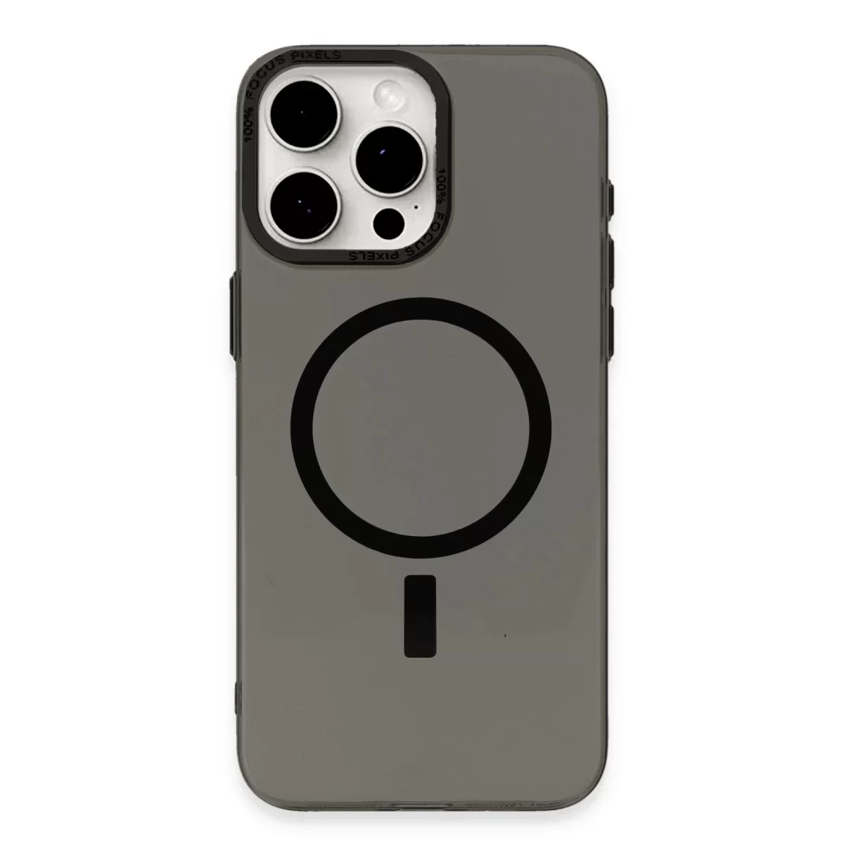 Newface Apple iPhone 15 Pro Kılıf Anka PC Magneticsafe Sert Metal Kapak - Siyah