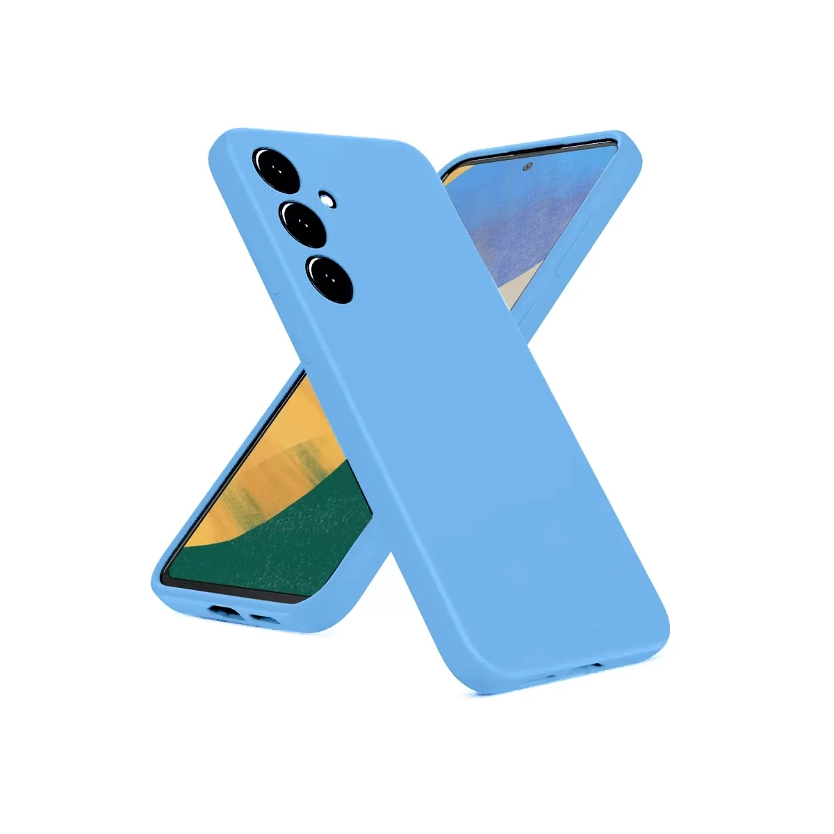 Newface Samsung Galaxy A36 Kılıf Nano içi Kadife Silikon - Mavi
