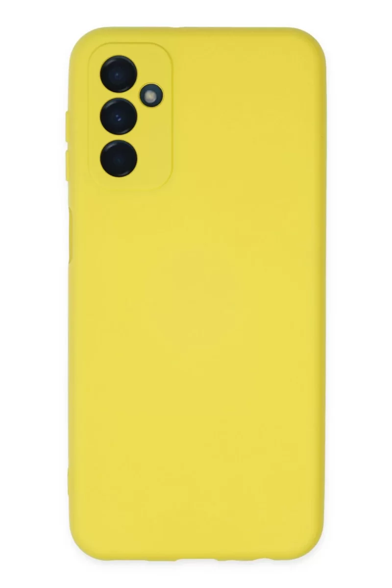 Newface Samsung Galaxy M23 Kılıf Nano içi Kadife Silikon - Sarı