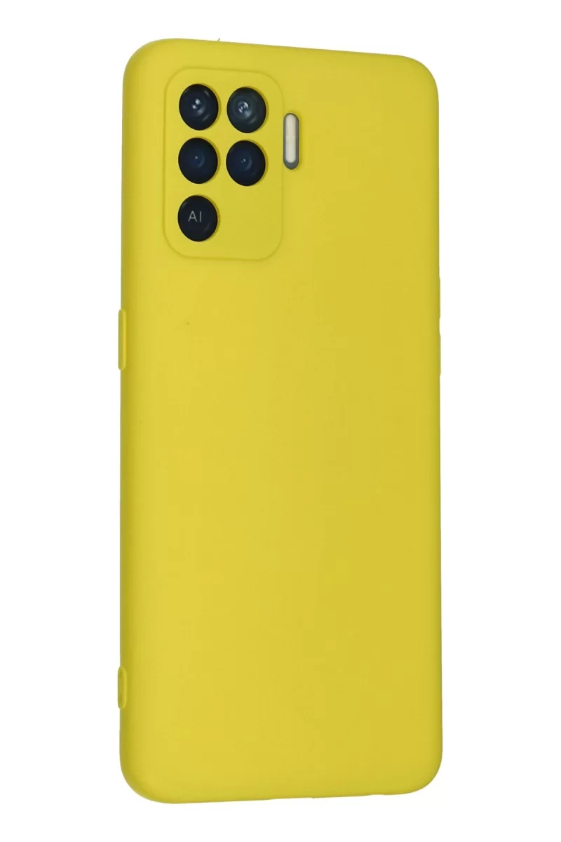 Newface Oppo Reno 5 Lite Kılıf Nano içi Kadife Silikon - Sarı