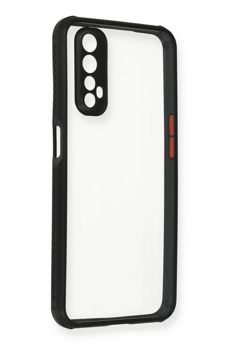 Newface Realme 7 Kılıf Miami Şeffaf Silikon - Siyah