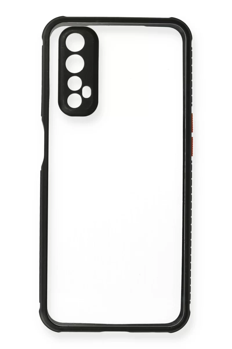 Newface Realme 7 Kılıf Miami Şeffaf Silikon - Siyah