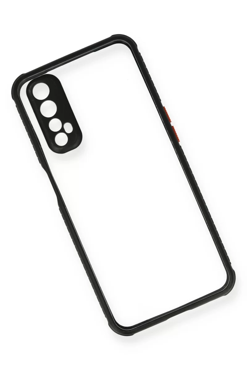 Newface Realme 7 Kılıf Miami Şeffaf Silikon - Siyah