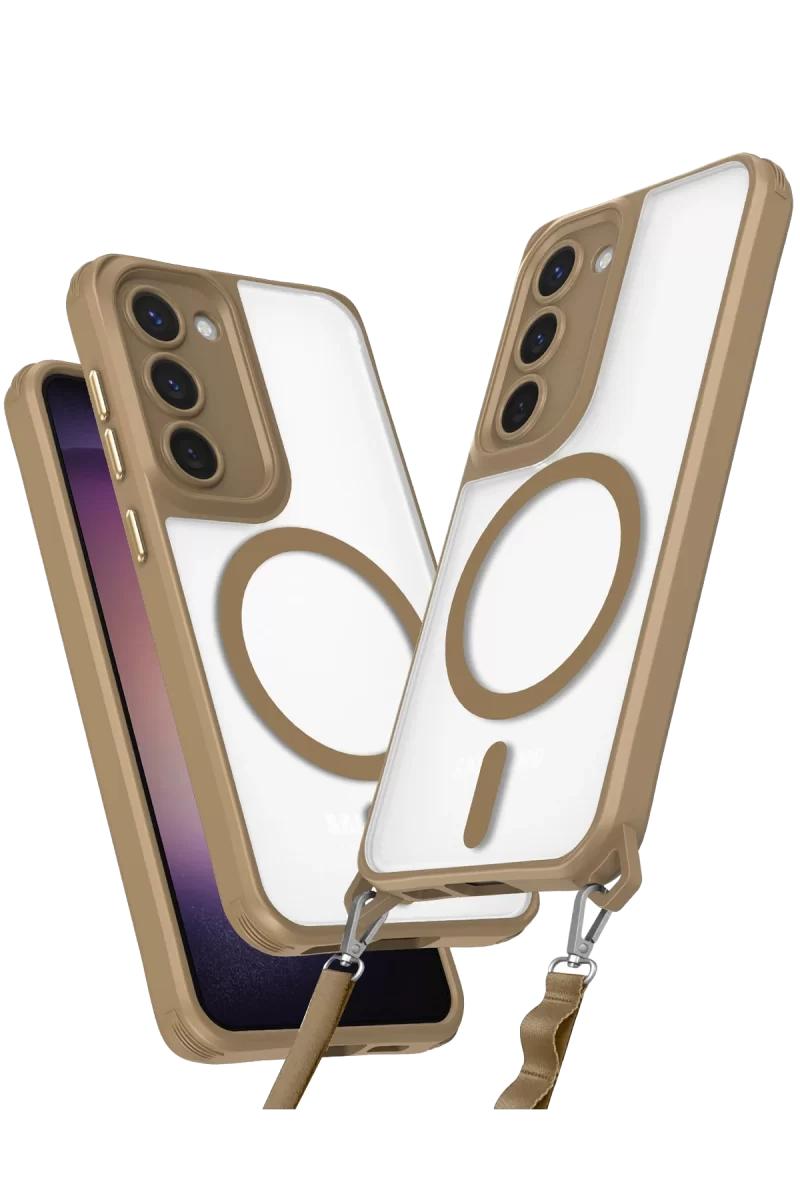 Newface Samsung Galaxy S23 Plus Kılıf Enka Magsafe Silikon Kılıf - Desert
